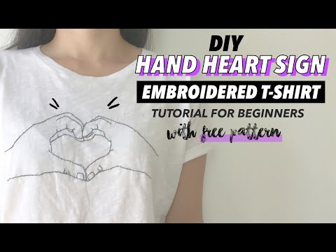 Hand Heart Sign DIY Embroidered Shirt Tutorial (For Beginners) | Fashion Wanderer