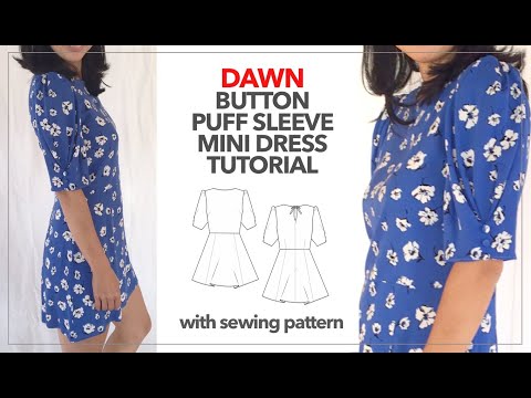 Dawn Dress Tutorial | DIY Button Puff Sleeve Mini Dress