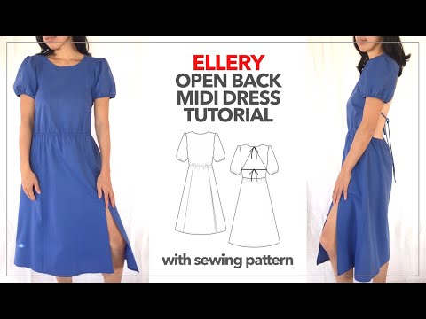 Ellery Dress Tutorial | DIY Puff Sleeve Open Back Midi Dress