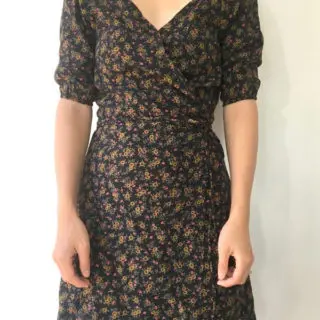 Front view of the DIY wrap dress