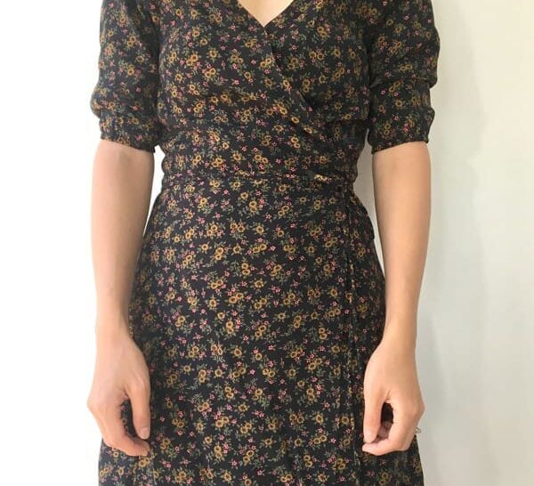 Front view of the DIY wrap dress