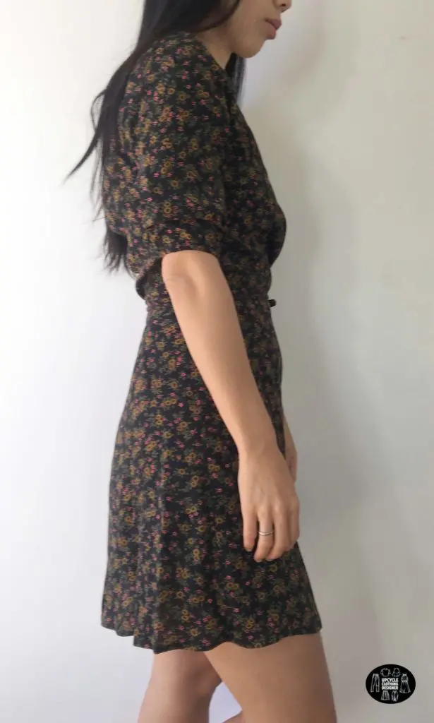 Sideview of the DIY wrap dress