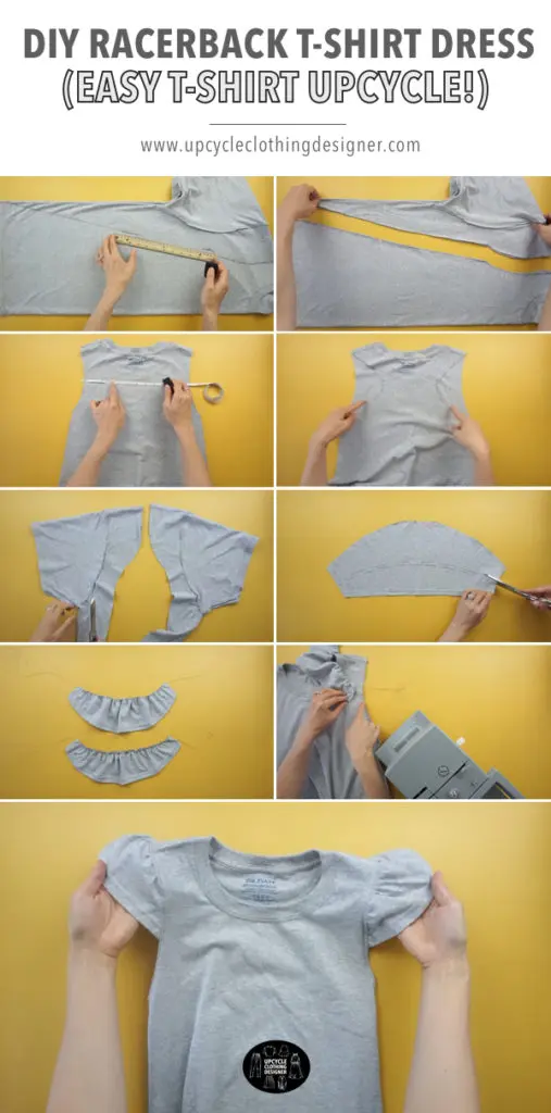 How to make a DIY racerback t-shirt dress from a tee. Step-by-step photos of each part of the process