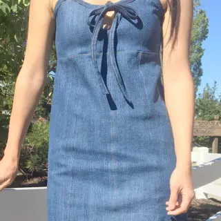 Denim mini dress made from old jeans