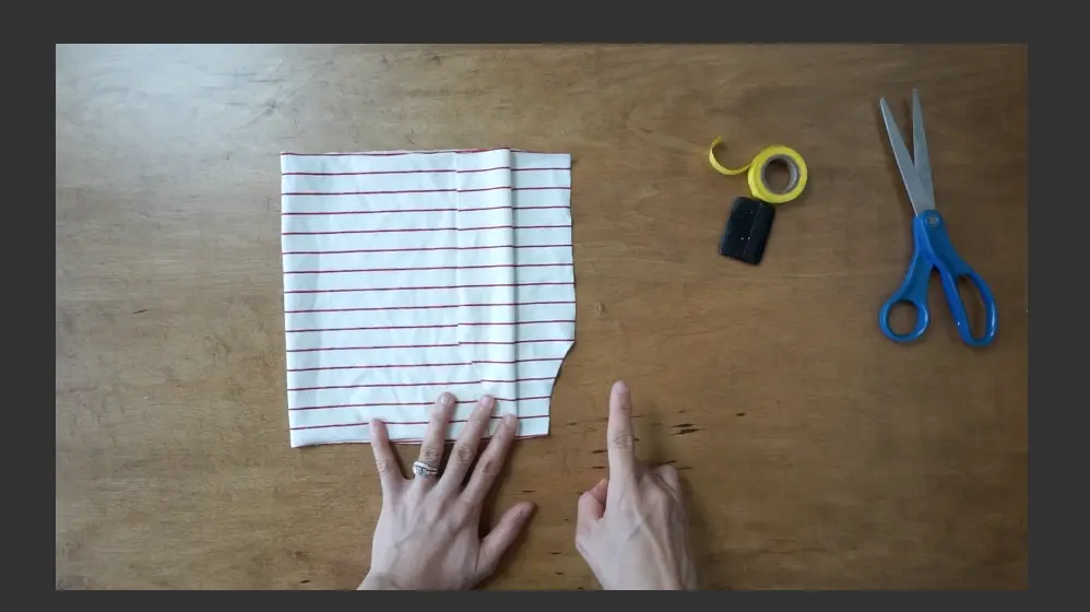 Cut a piece matching the arm opening.