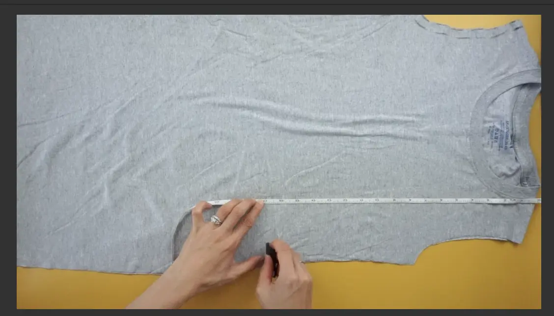 Measure and mark the placement for the side shirring