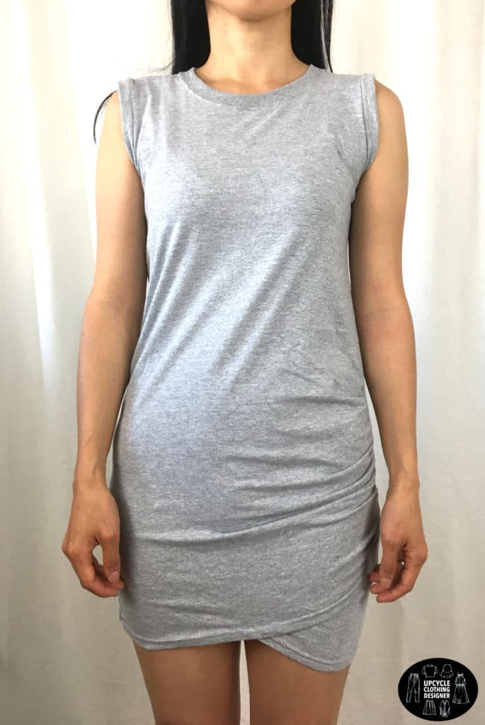 DIY side shirring dress from t-shirt front view