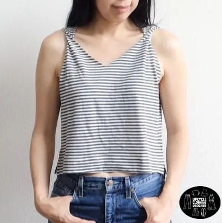 DIY No Sew Woven T Shirt Refashion