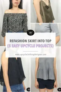 refashion skirt into top with these different tutorials. There are five different project ideas to choose from