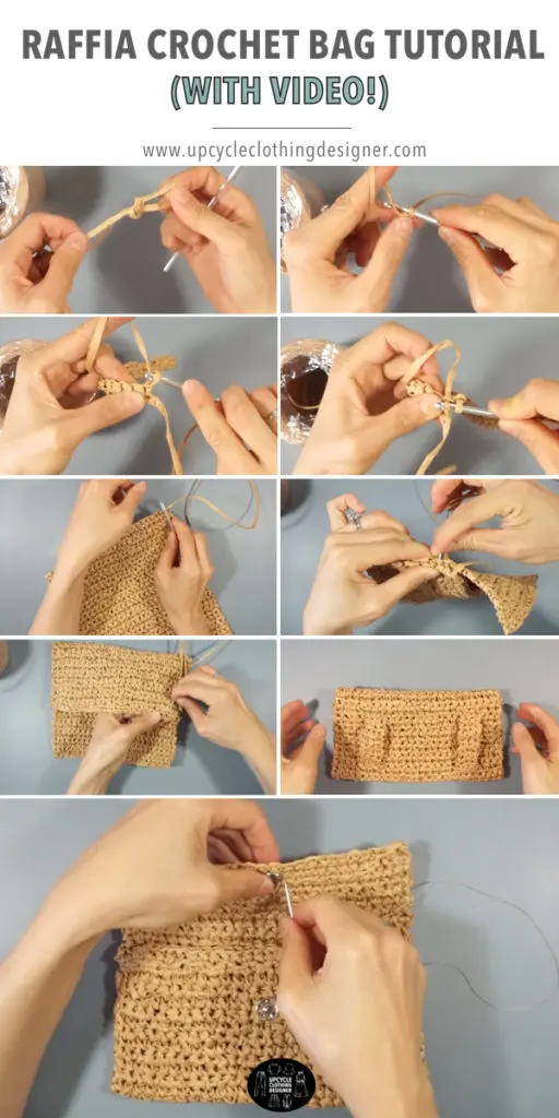 How to make a crochet bag with raffia ribbon