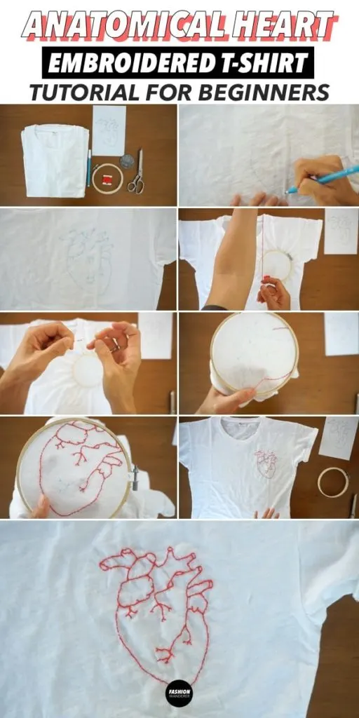 diy anatomical heart embroidery step by step tutorial