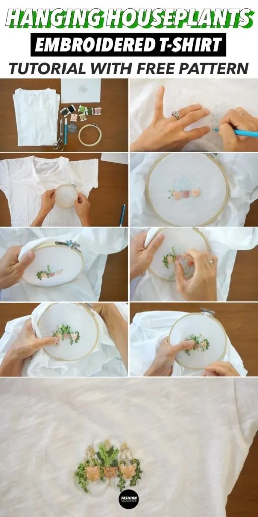 diy hanging houseplants embroidery step by step tutorial