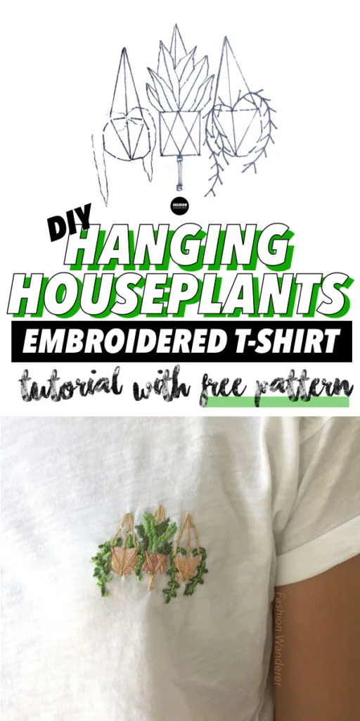 diy hanging houseplants embroidery tutorial
