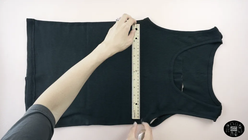 Measure straight back for the tank top.
