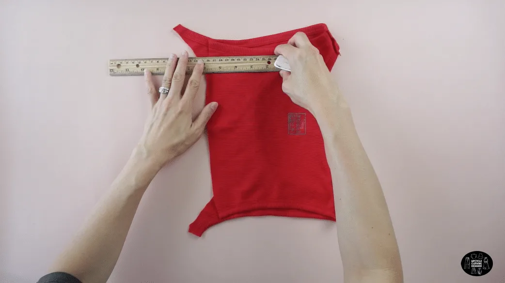 Use scrap fabric to measure mock neck piece