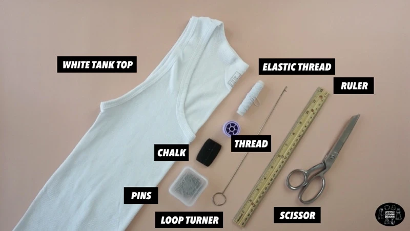 DIY ruffle crop tank top materials