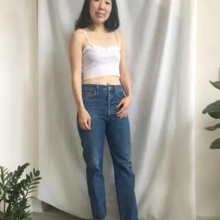DIY ruffle crop tank top sideview