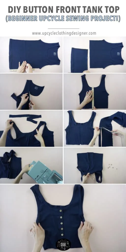 How to make a DIY button front tank top