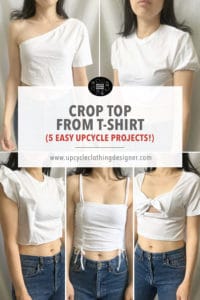 Crop top from t-shirt. Easy upcycle projects