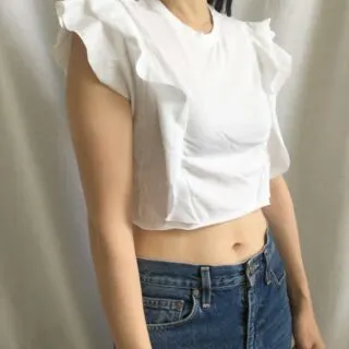 Ruffled crop top sideview