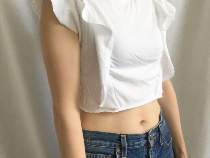 Ruffled crop top sideview