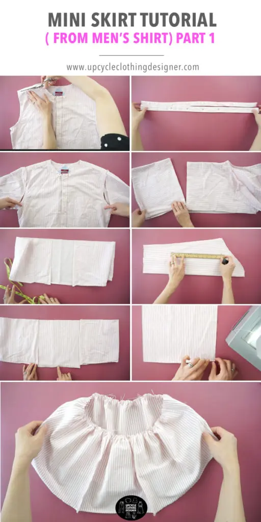 How to make the ruffled hem for the mini skirt from men's dress shirt