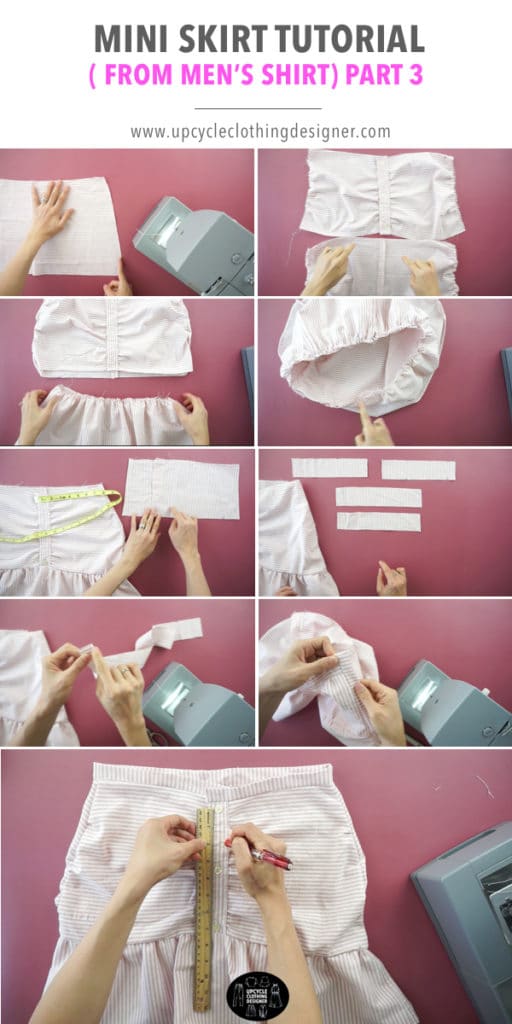 How to finish the mini skirt from men's dress shirt