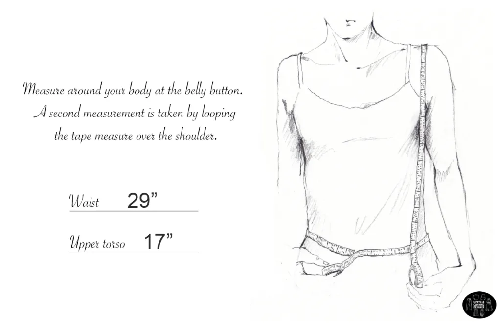 How to measure the waist and upper torso