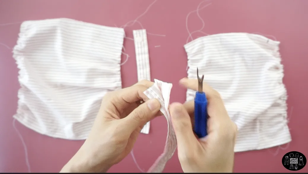 Open the side seam of the buttonhole placket.