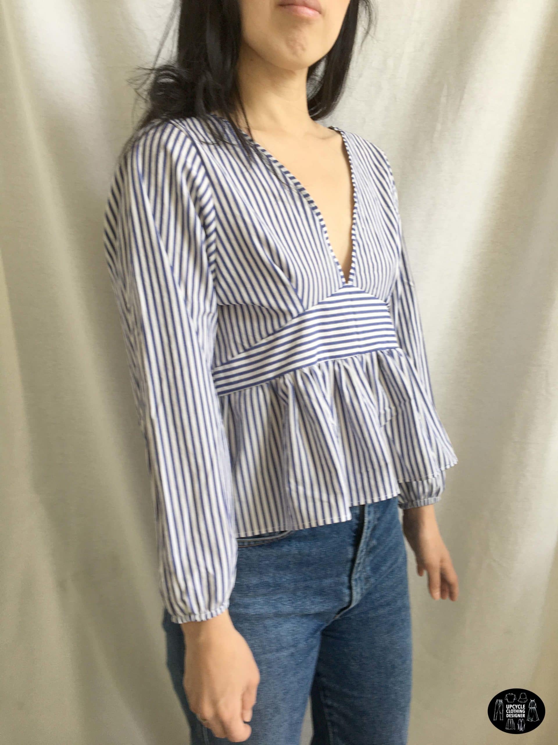 Peplum blouse from dress shirt sideview
