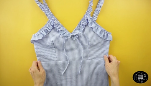 Complete ruffle shoulder mini dress from men's dress shirt.
