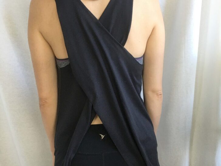 Back view of the diy crossover back tank from t-shirt