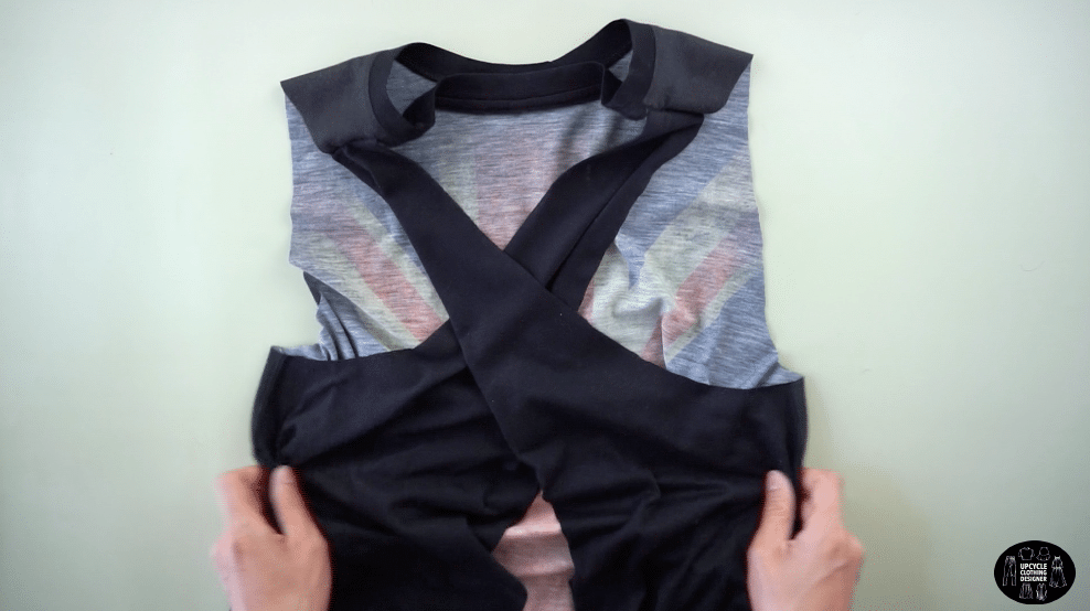 Finished DIY crossover back tank top from a tee
