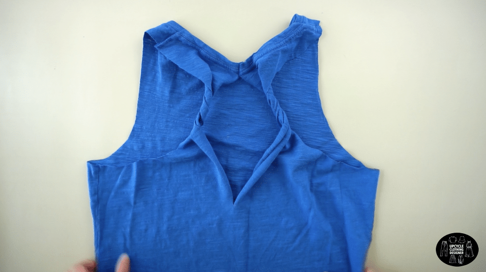 DIY cutout twist tank top from t-shirt without sewing.