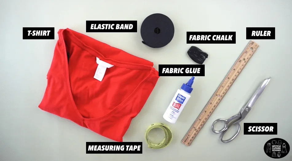 Materials to make a diy strap tank top from t-shirt