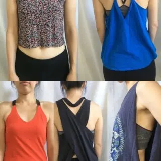 diy yoga tops from old t-shirts without sewing