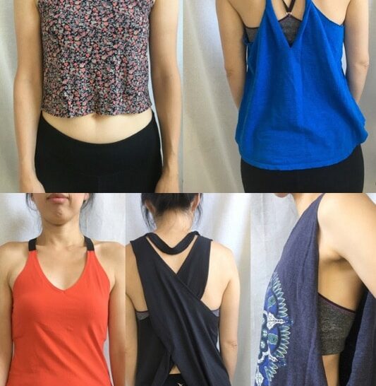 diy yoga tops from old t-shirts without sewing