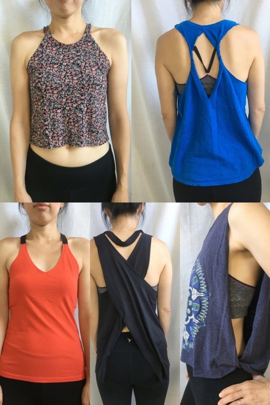 diy yoga tops from old t-shirts without sewing