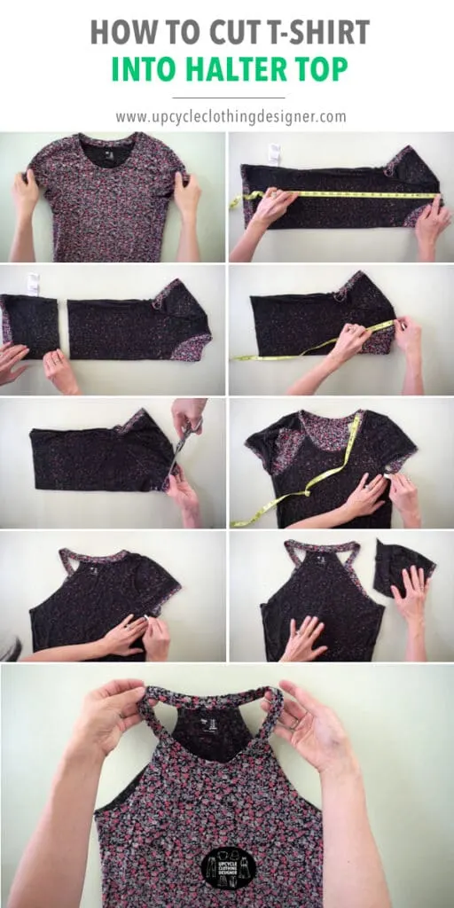 How to cut a halter top from t-shirt.