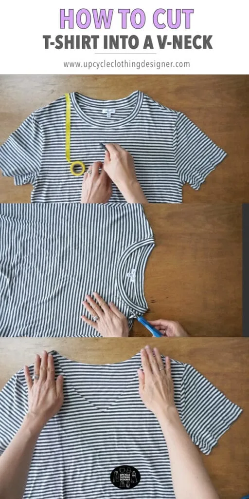 How to cut t-shirt into a v-neck top