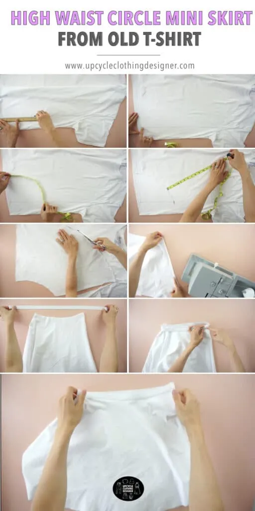 How to make a high waisted circle skirt from a t-shirt
