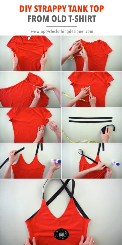 How to make a no sew strap tank top from tee