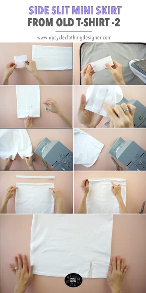 How to make a side slit mini skirt from a t-shirt