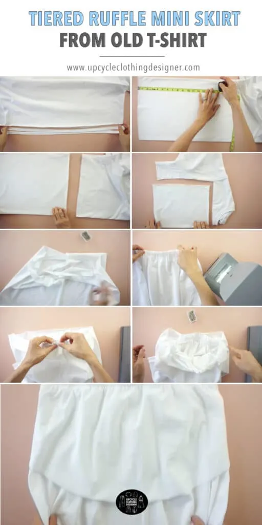 How to make a tiered ruffle mini skirt from t-shirt