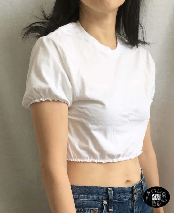 sideview of the crop top from t-shirt