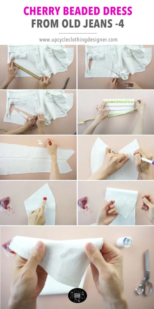 How to make beaded cherries on fabric