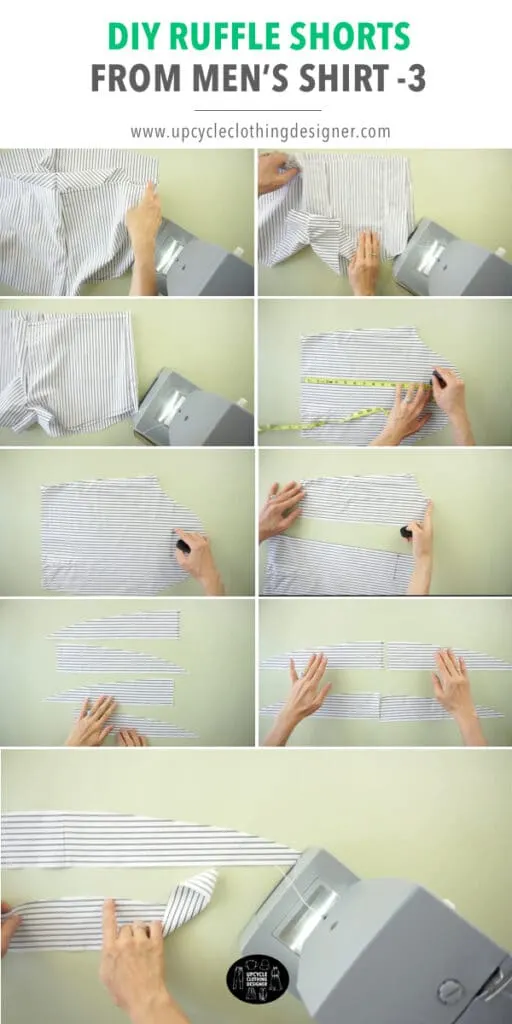 How to make ruffles for DIY shorts.