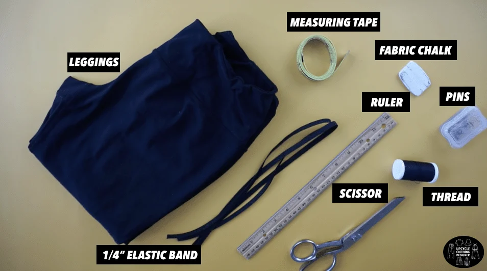 Materials to make an infinity swimsuit from leggings