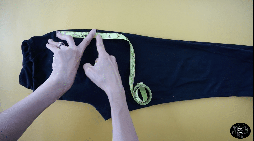 Measure 4" from the waistline down the side seam