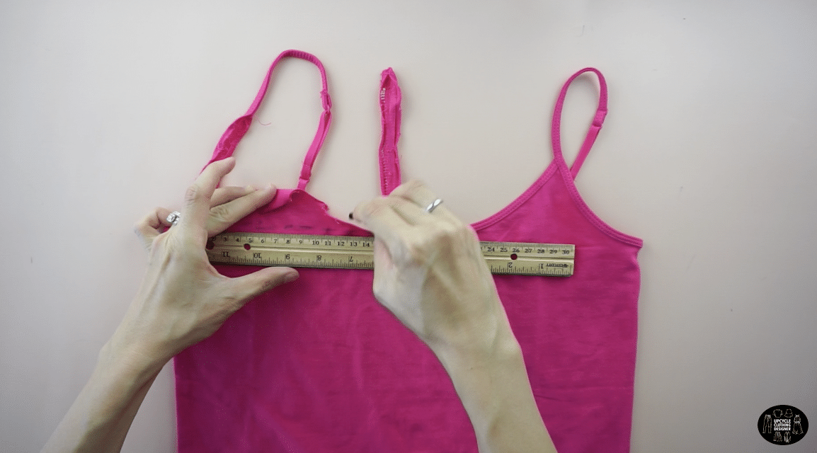 Draw a straight line across to make the new neckline.